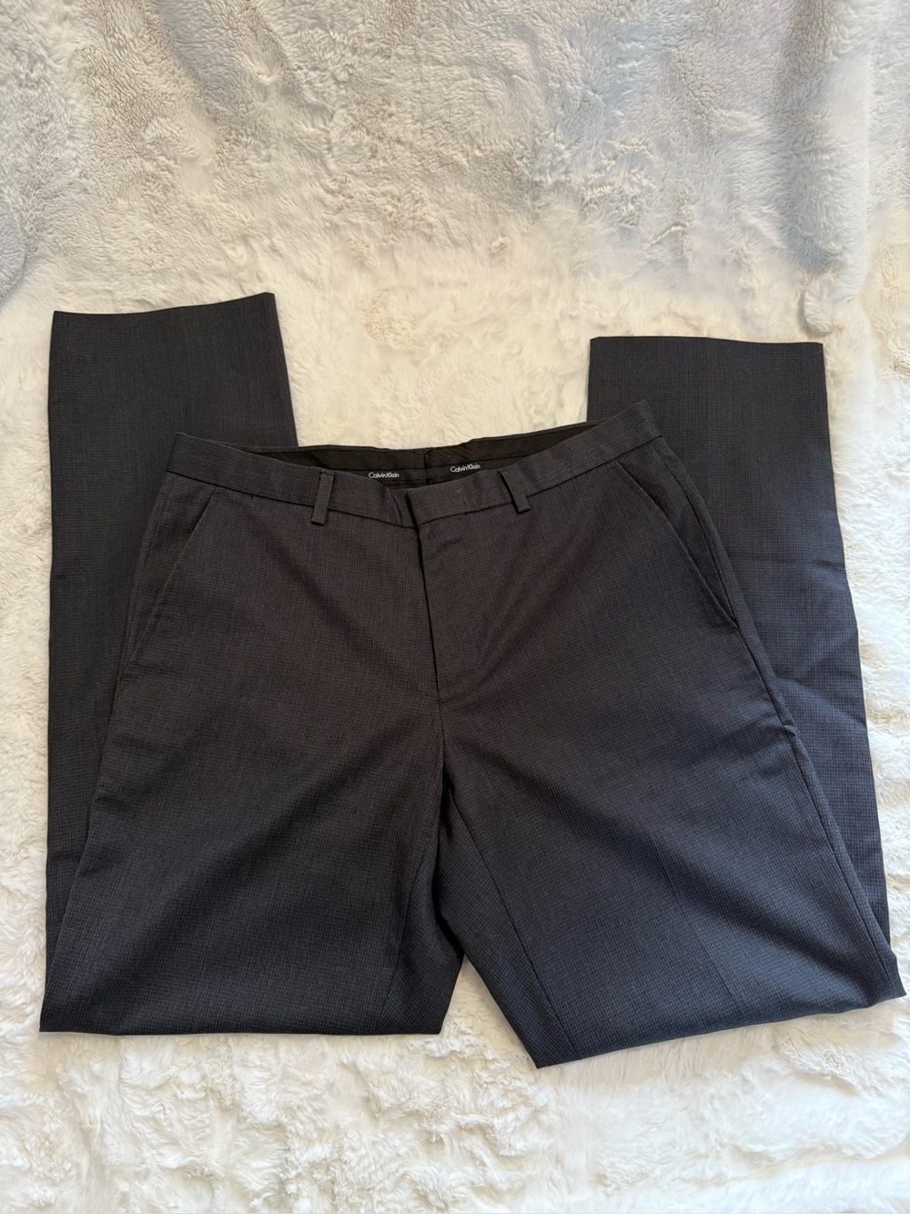 Calvin Klein Men's Dark Charcoal Dress Pants